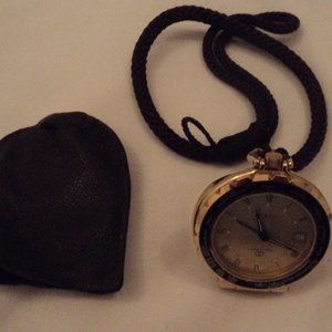 GUCCI TRAVEL CLOCK WITH ORIGINAL LEATHER POUCH